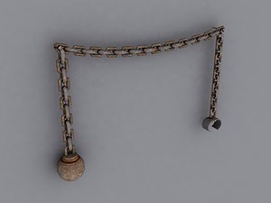 3d model iron ball chain