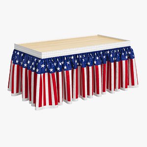 3D American Flag Patriotic Table Skirt model