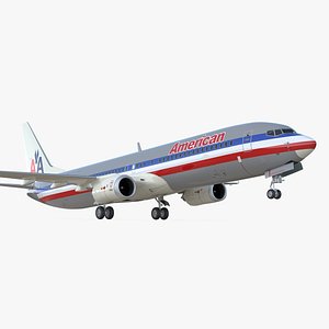 Boeing 737-900 ER American Airlines with Cabin 3D Model