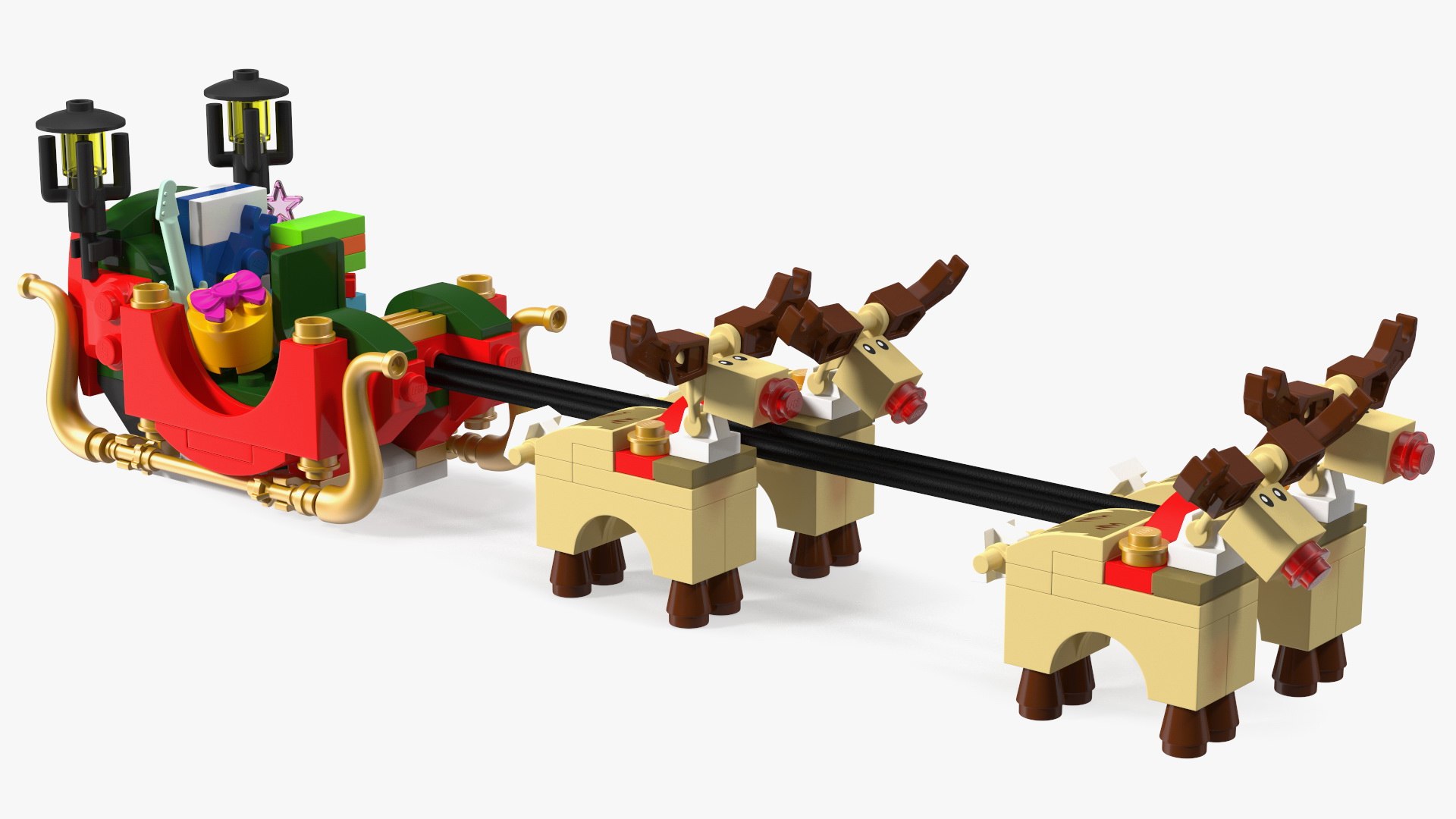 modelo 3d Lego Santa Trineo y renos TurboSquid 1797874