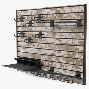 Wall Mounted Gun Display Desert Camouflage 3D
