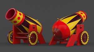 3D Circus Cannon model