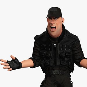 3D Security Guard Agent Policeman