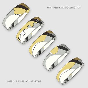 printable unisex rings pack 3D model