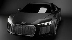 Audi R8 V10 2016 3D Model with Textures and Materials