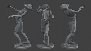 3D Casual Female Zombie CZ4 0005