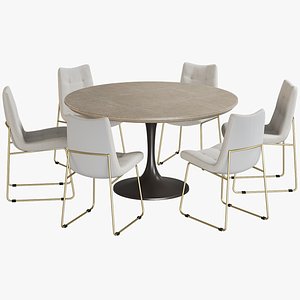 3D realistic dining table powell