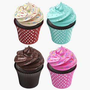 3D Detailed Cupcakes Collection