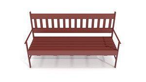 Red wood large bench