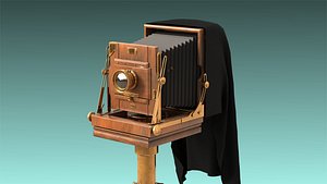 low-poly old camera 3D model