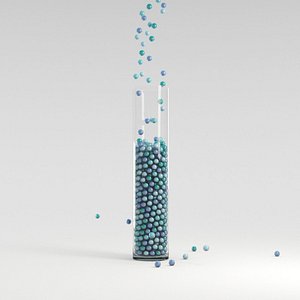 3D model marble balls filling glass