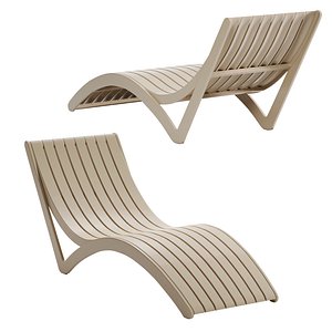 3D Taupe Farrah 28  Outdoor Chaise Lounge