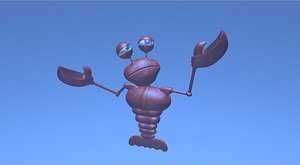 Lobster cartoon rigged 3D model
