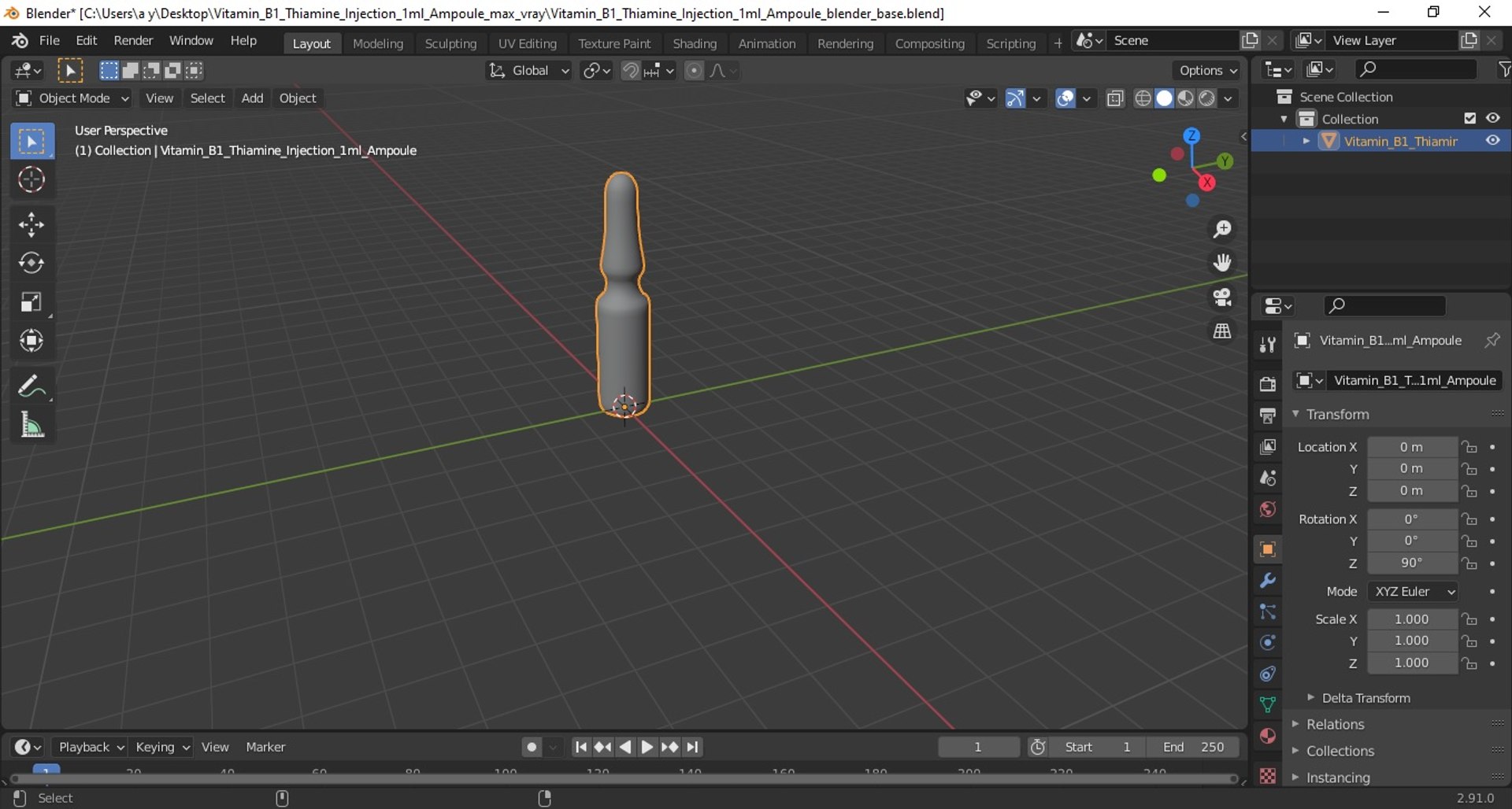 3D Vitamin B1 Thiamine Injection Model TurboSquid 1691276