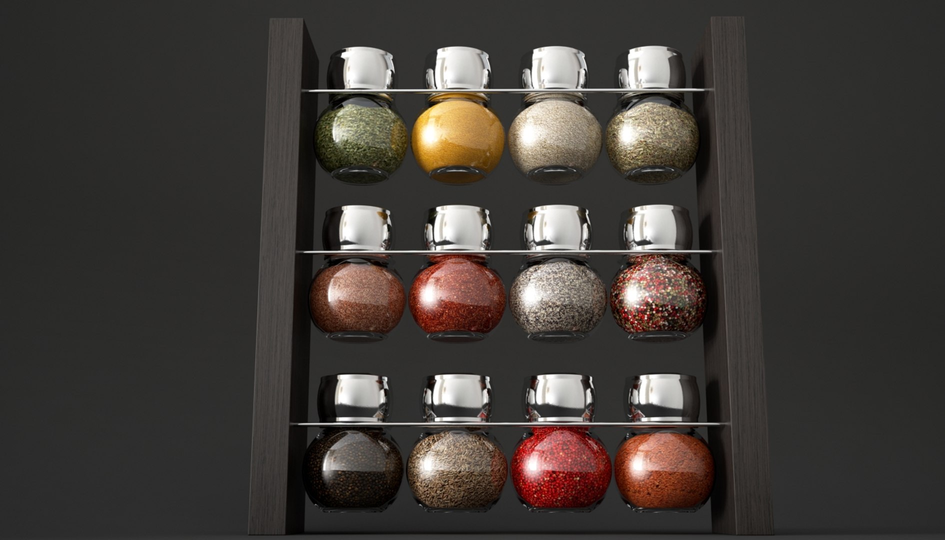 12 piece spice rack 3D model - TurboSquid 1315430