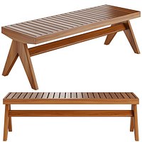 Pierre Jeanneret Slatted Bench