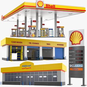 Full Detailed Shell Gas Station Collection