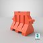 Safety Barrier Plastic 03 Red and White Clean and Dirty