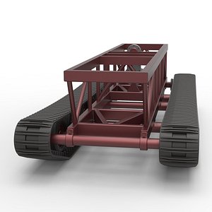 Diecast Chassis of Redneck Rave Mud truck on tracks Scale 1 to 25 3D model