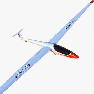 3d model asw 20 glider