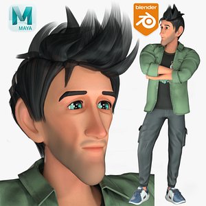 3D Cartoon Rigged stylist Man Character 3D Model model