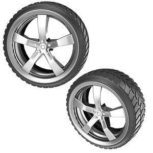 Car Wheel with Rim 3D model