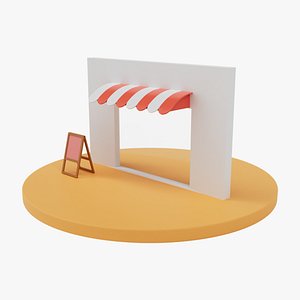 Store minimal 3D illustration
