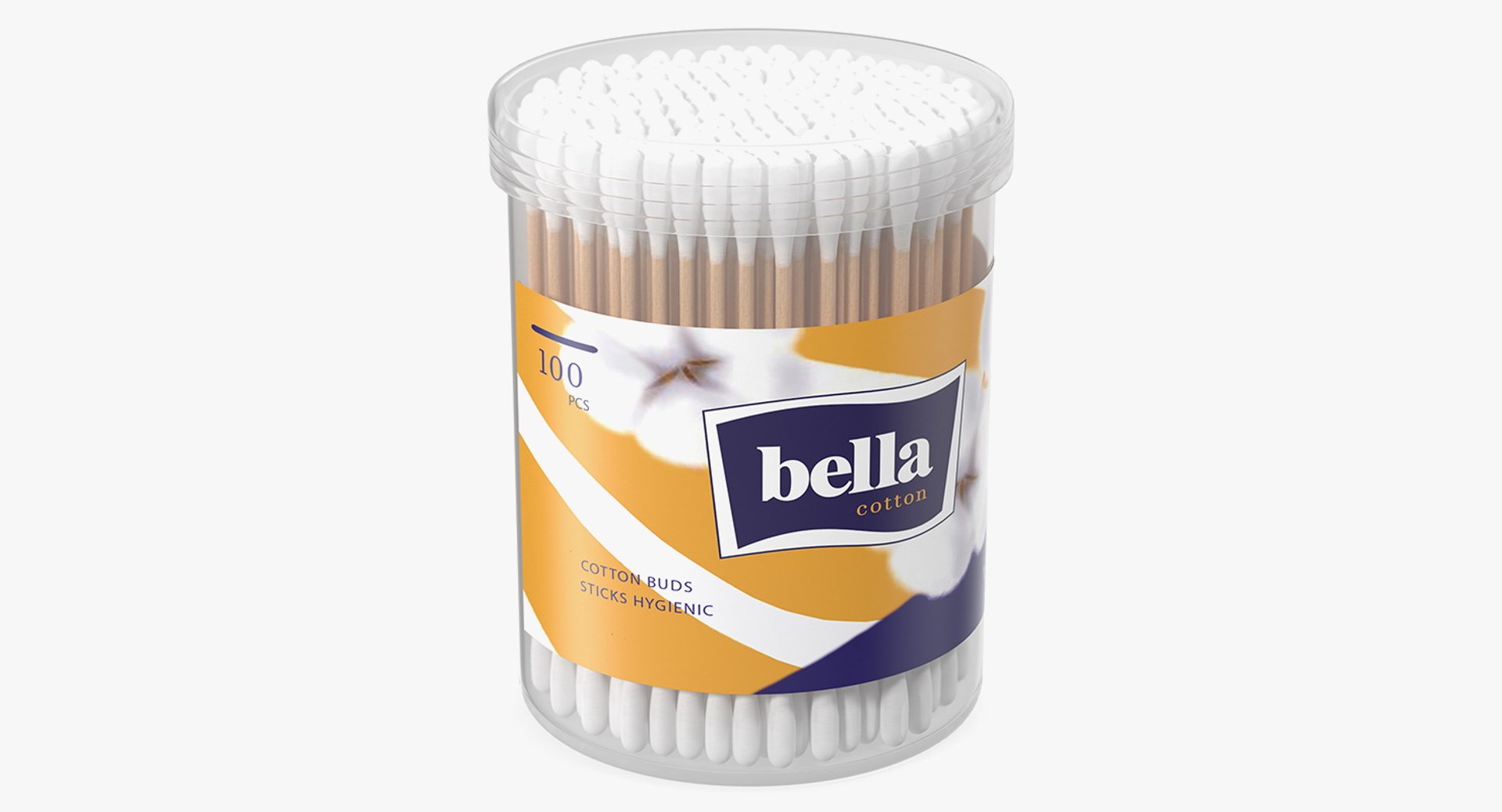 Cotton Buds Round Box 3D Model 3D model preview