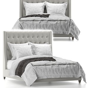 arhaus devereaux tufted bed 3D model