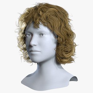 Modern Realistic Layered Curly Lob Hair Asset - Real-Time model