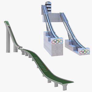 Ski Jump Ramp Collection 3D