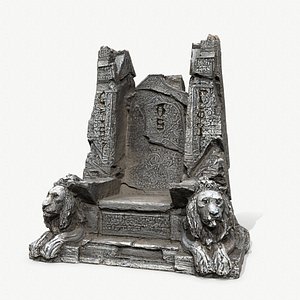 Lion Stone Throne 3D model