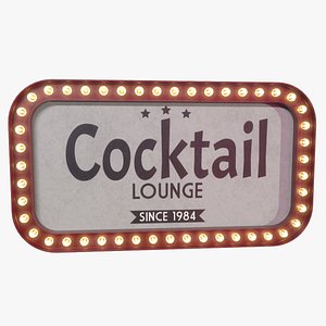 Cocktail Lounge sign 3D