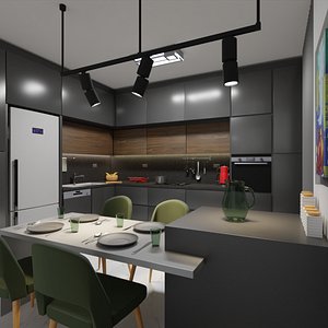 kitchen modeled 3D model