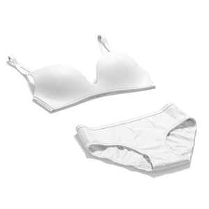 Womens Lingerie White Set With Briefs - underwear wireless bra with slip panties