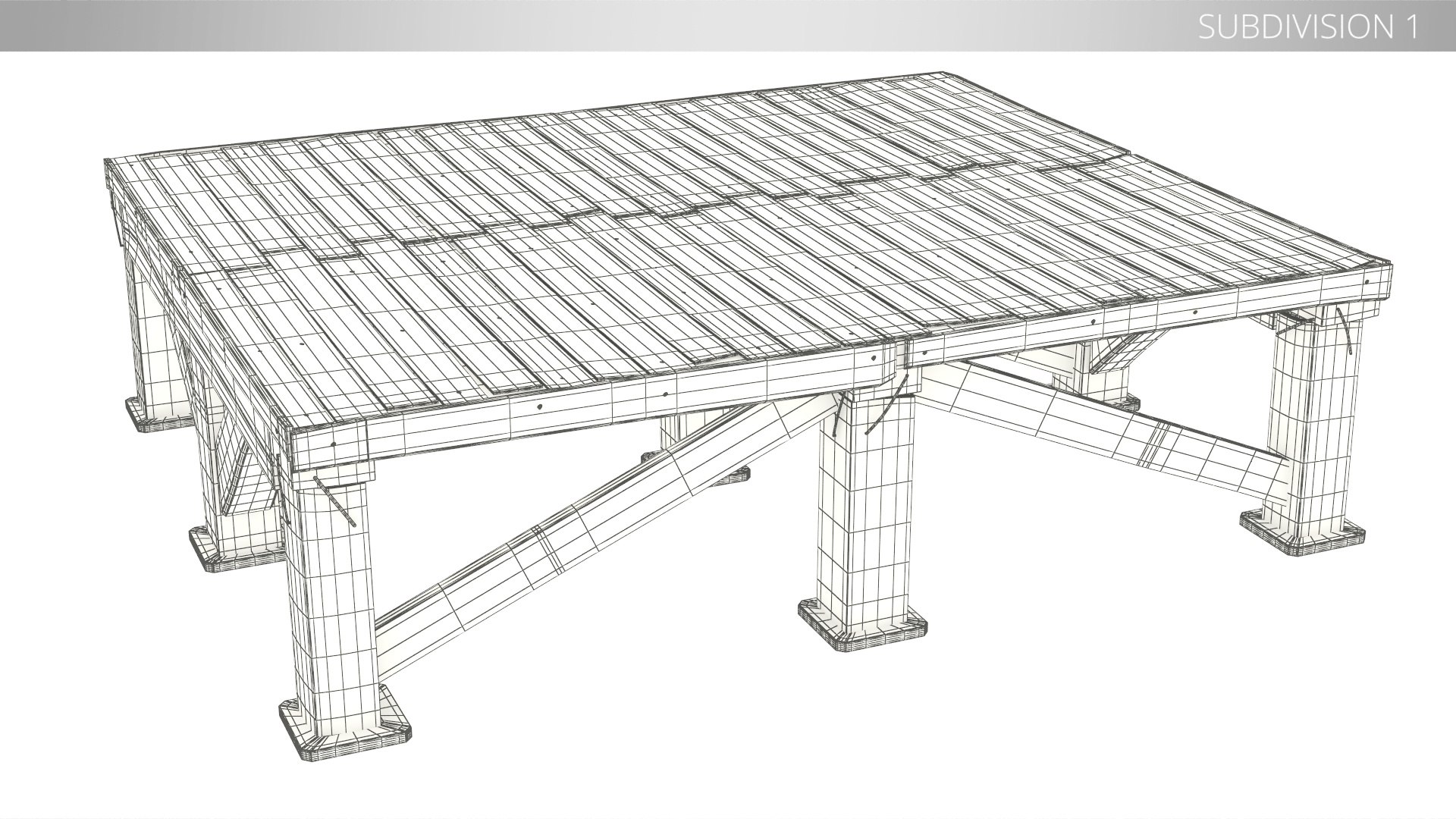 Old Timber Podium Reinforced Frame 3D Model - TurboSquid 2447964