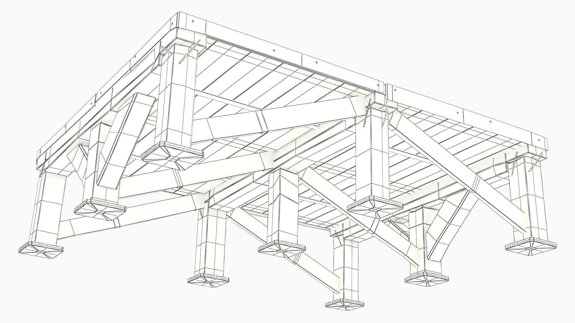 Old Timber Podium Reinforced Frame 3D Model - TurboSquid 2447964