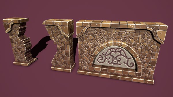 Fantasy wall 2 3D model
