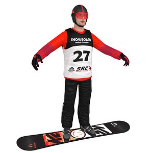 snowboarder man board 3D