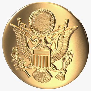 Round Gold Cockade 3D