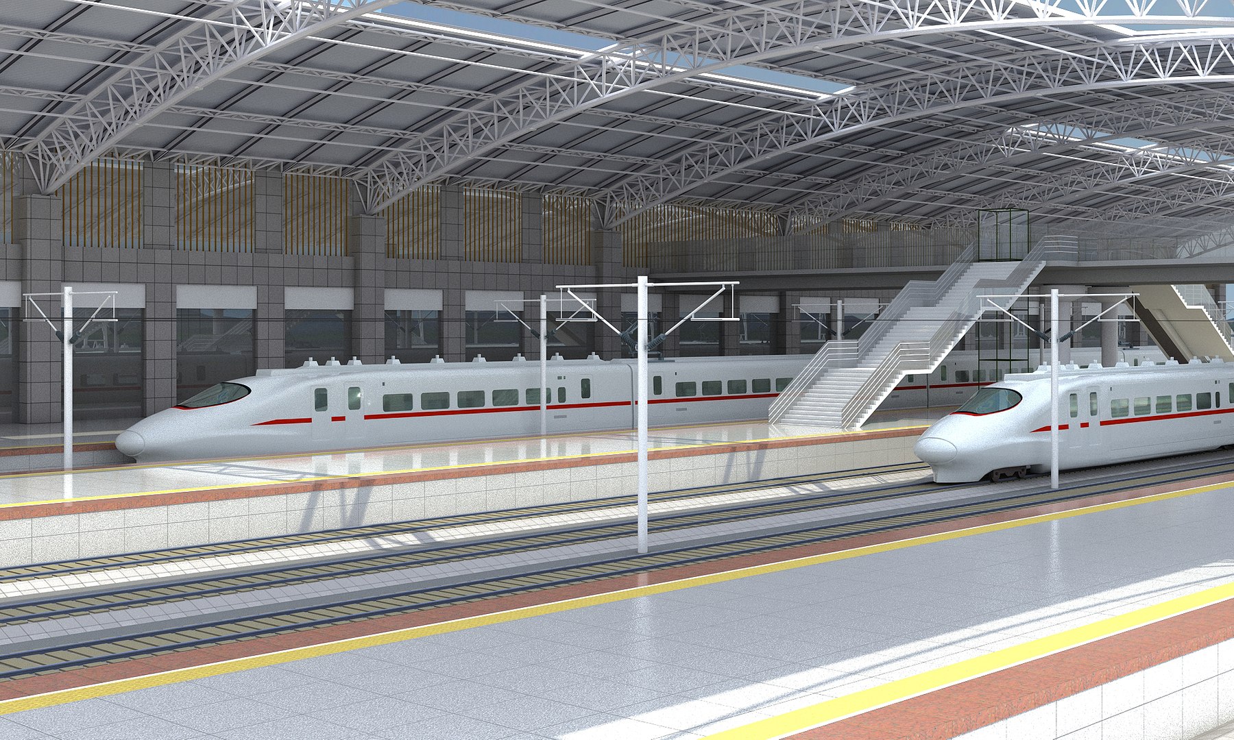Train Station 02 3D Model - TurboSquid 2337347
