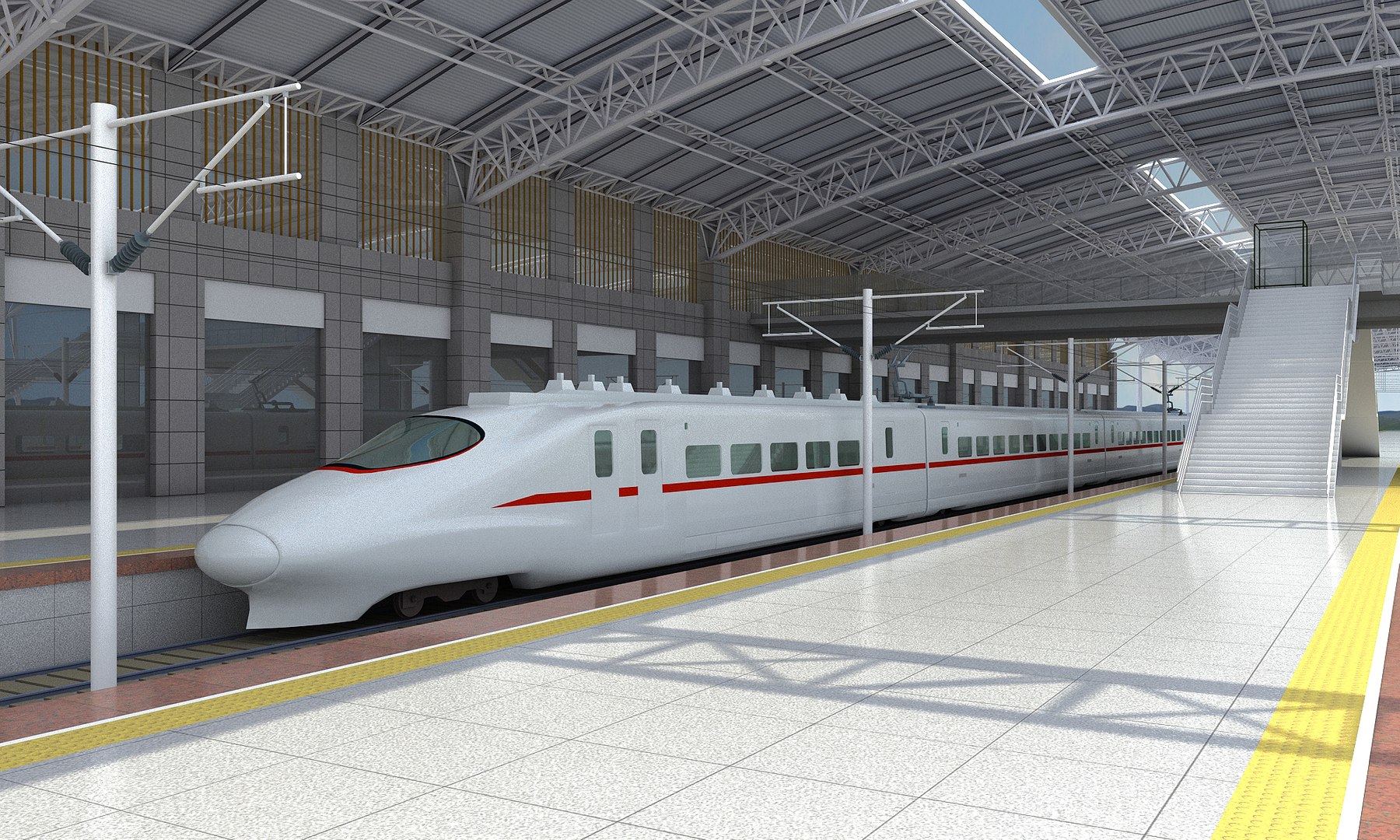 Train Station 02 3D Model - TurboSquid 2337347