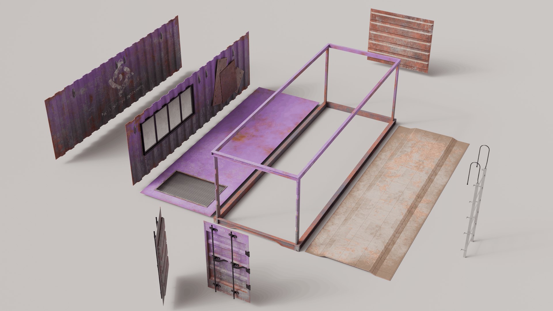 Shipping Container House Props 3D Model - TurboSquid 2351548