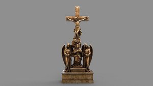 3D jesus marble statue hi poly