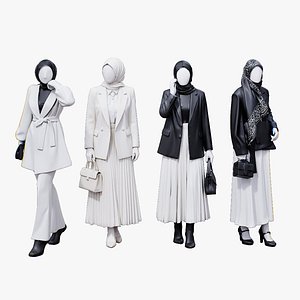 Modern Hijab Women Fashion Outfit Collection - 4 Models