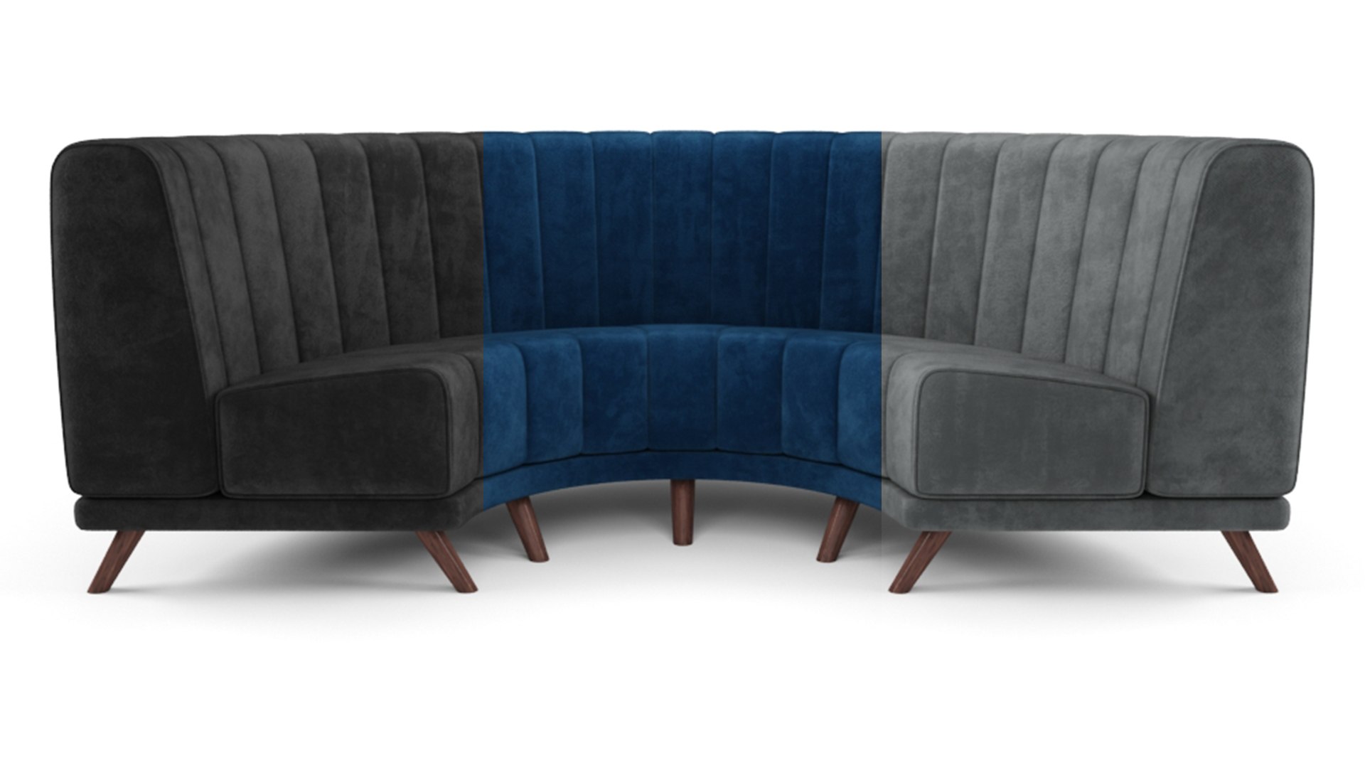 3D Model Mnoxet Design Round Velvet Sofa - TurboSquid 1747777