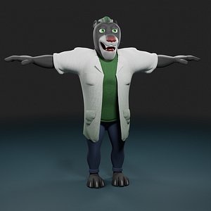Panther Character humanoid 3D model