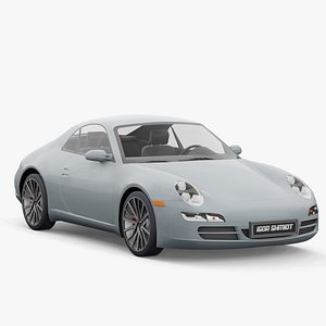 Porsche 911 2005 lowpoly 3D model