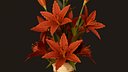 Vase with Red Lilies - PBR Game Ready
