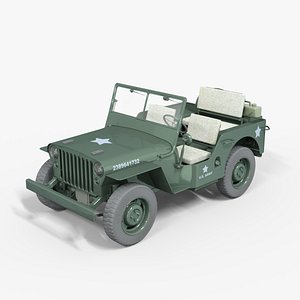 WW2 JEEP USA Low-poly